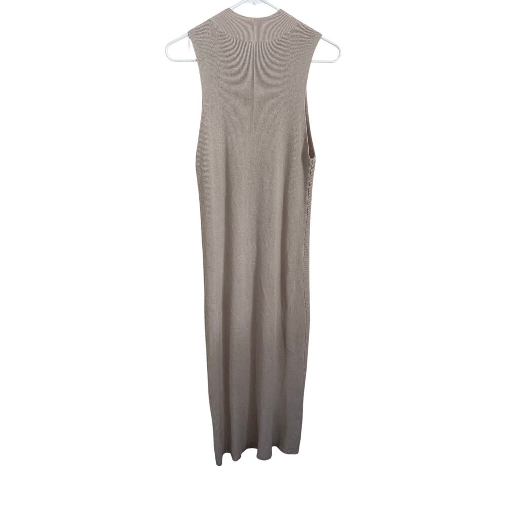 Freshman 1996 Sleeveless Knit Maxi Dress Beige Ribbed Minimalist Size S